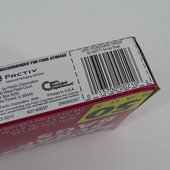 Hefty Scrap Bags With Tear Off Ties 50 Bags Discontinued UPC 013700002106 NEW - Picture 5 of 10